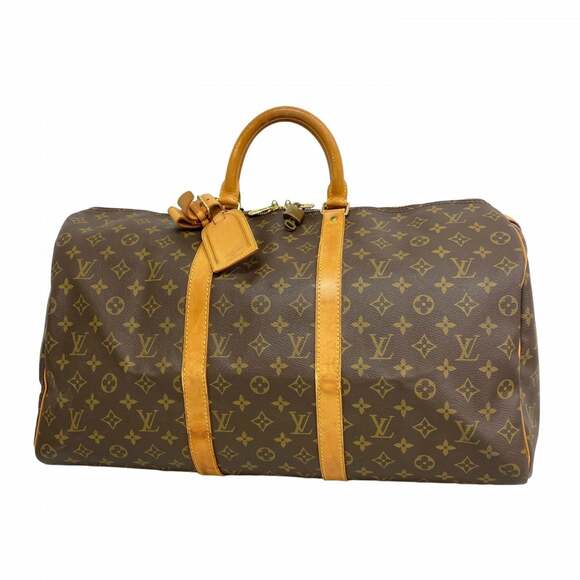 LOUIS VUITTON Authentic Brown Monogram Keepall 50 Boston Bag